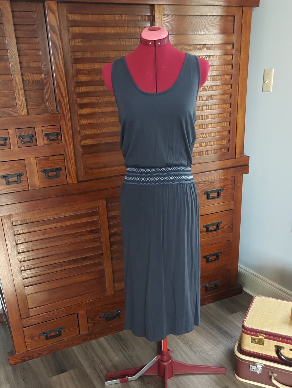 Joie Smocked Racerback Jersey Dress Size S